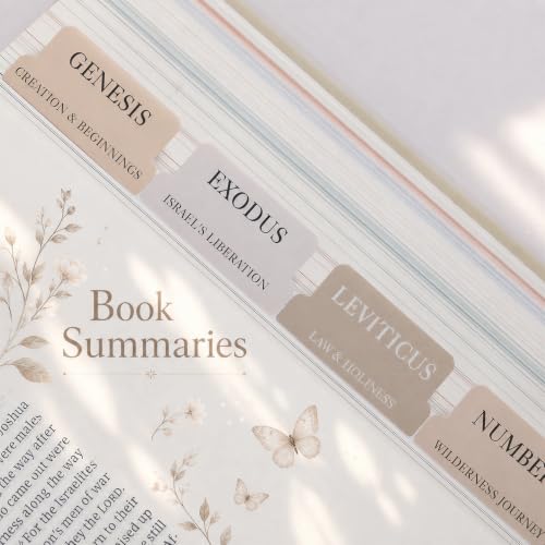 UPAFEXXI-Laminated Bible Tabs with Book Summaries, Bible Study Supplies - color: Summaries Cappuccino2