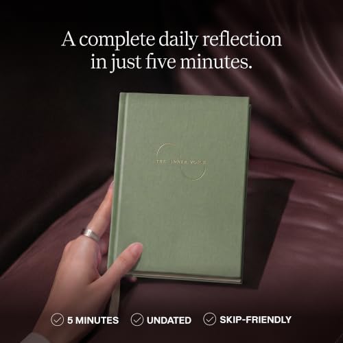 THE INNER VOICE Guided Journal for Women & Men, 365 Prompts for Self Care - color: Sage Green