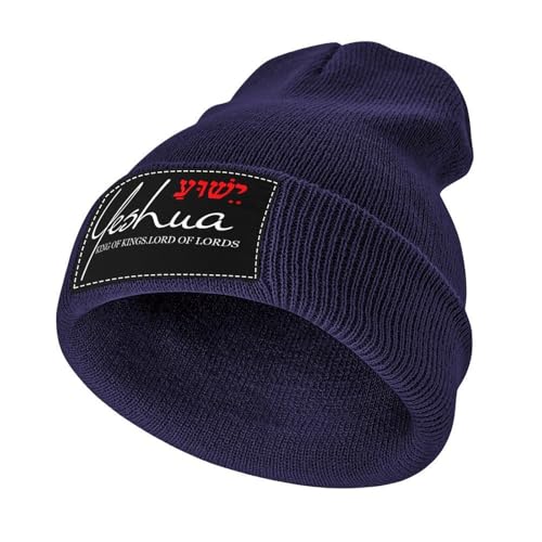 Yeshua Jesus Christian Beanie Hat Warm Winter Skull Caps Knit Slouchy Beanies for Outdoor - color: Navy-03