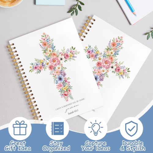 Inspirational Christian Bible Notebook Journal for Women, 5.5x8.3 - color: white-Inspirational Christian