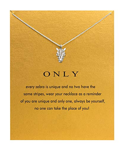 Baydurcan Silvery Necklace for Women Pendant Chain Friendship Necklace Gift - style: zebra s