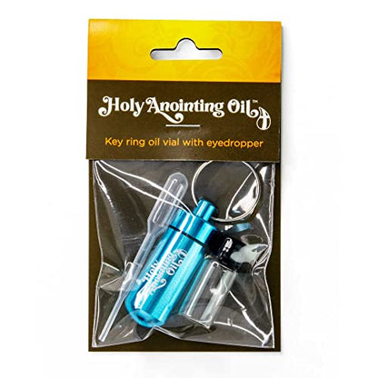 Logos Trading Post Anointing Oil Bottle with Aqua Keychain Container - color: Aqua