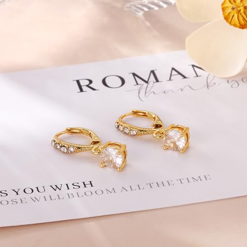 Gold/Silver Earrings Hoop Cross Dangle Earring Jewelry Gifts - style: Zircon-GD-E0778