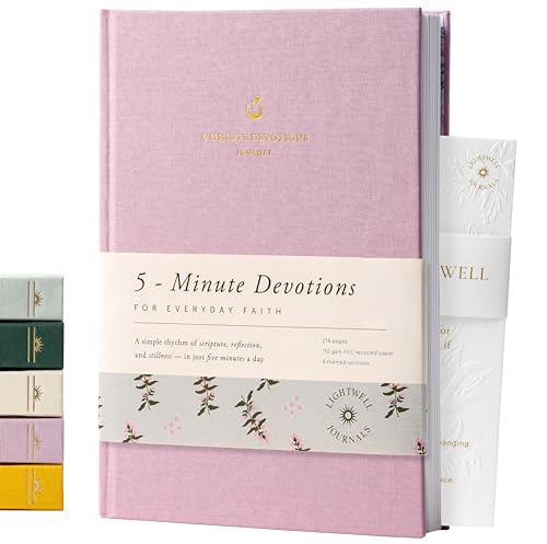 5-Minute Devotional Journal for Women: Daily Christian Scripture Reflections, Guided Prompts & Prayer | Build Faith in Just 5 Minutes a Day | 218 Pages, 110gsm Paper (Pink) - color: Pink