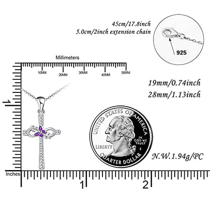 Distance Cross Necklace for Women 925 Sterling Silver Jewelry Pendant Necklace for Mom Wife Gift for Mother's Day or Birthday - style: Infinity Cross Necklace