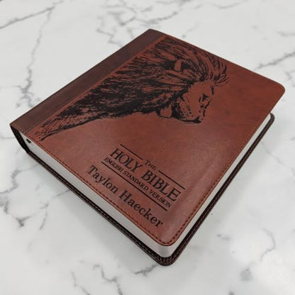 J2 Personalized ESV Journal Study Bible, Lion Engraving