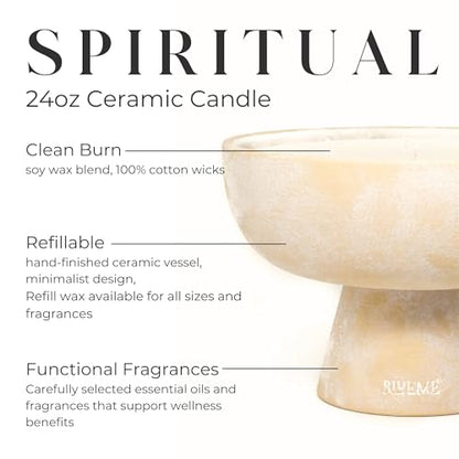Blueme Wellness Refillable Candle, Spiritual - Palo Santo & Vetiver - 24 oz