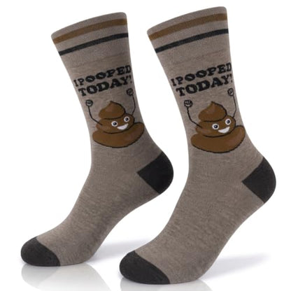 FUNATIC Socks with Funny and Profane Sayings, Sarcastic Gift for Men Women - color: I Pooped Today!