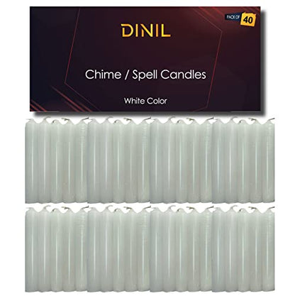 Dinil White Spell Candles, 4 Inch Mini Chime Candles, Set of 40 - color: White, size: 40 Pack