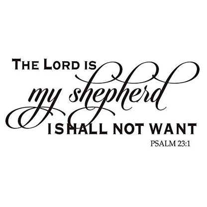 THE Lord is My Shepherd ISHALL NOT Want - Psalm 23:1 -Carved Letters Christian Quotes Wall Decal Religious Motto Bible Verse Art Letters Home Décor