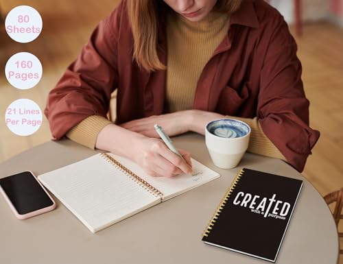 Black Christian Bible Notebook Journal,Bible Study Prayer Journal Notebook,Christian Created with a Purpose Hardcover Spiral Notebooks Journaling,5.5x8.3 Inch - color: Jesus-6 Cream color