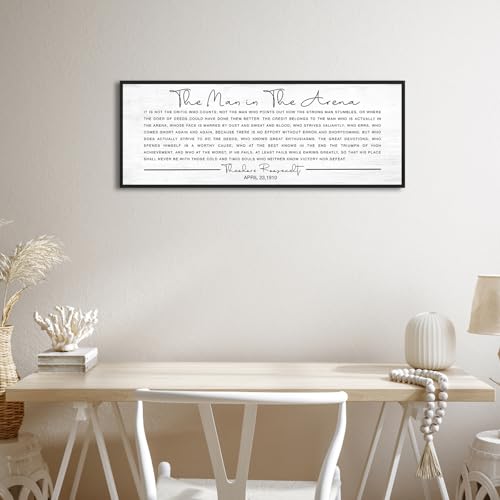 YPY The Man in the Arena Wall Art Framed Canvas Print 15''x40'' - color: The Man in the Arena, size: 15"×40"