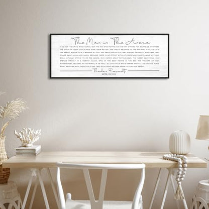 YPY The Man in the Arena Wall Art Framed Canvas Print 15''x40'' - color: The Man in the Arena, size: 15"×40"