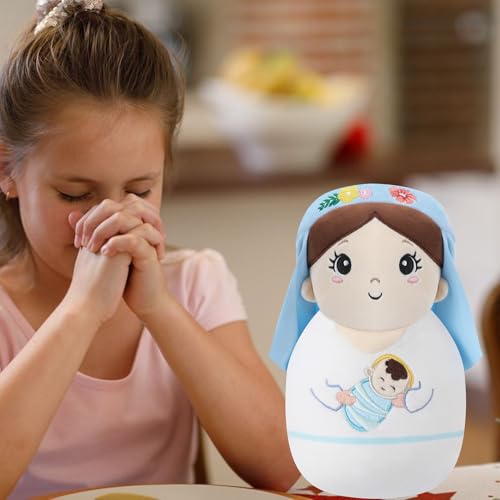 Mary Plush Nativity Scene Set - Gift for Women's Day Baby Plush Soft Jesus Stuffed Animal, Perfect Holiday Decor Christian Gift for Girl, 10 Inch - style: Mary