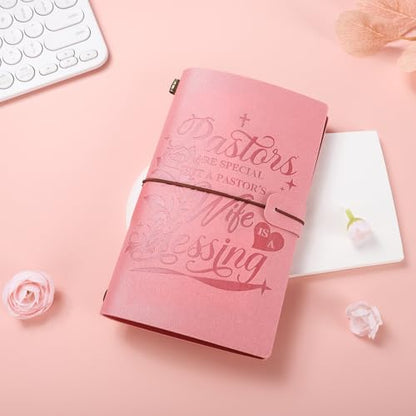 Gifts for Pastor Wife, Pastors Wife Appreciation Gifts 7pcs Set, 20oz Tumbler Leather Journal Cards Signs Pen Bookmark for Christian Christmas Birthday Retirement Anniversary - style: Pastor Wife