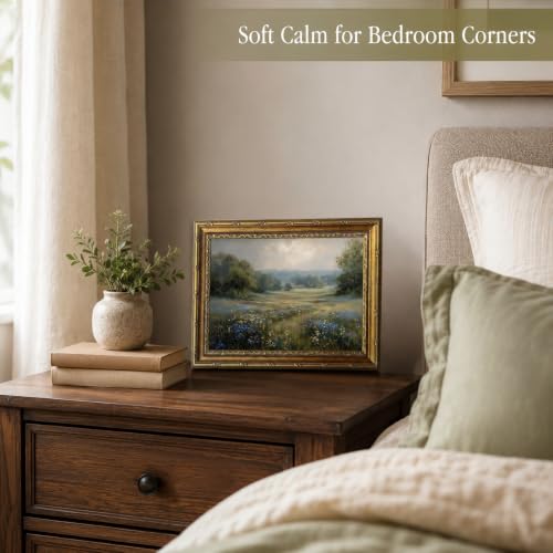 Framed Wildflower grassland Canvas Wall ArtFarmhouse Artwork 10x8 Inch - color: Framed Wildflower grassland 36, size: 10"L x 8"W