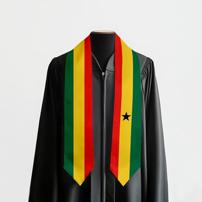 Graduation Satin Sash Scarf 72" Stole - color: Ghana Flag