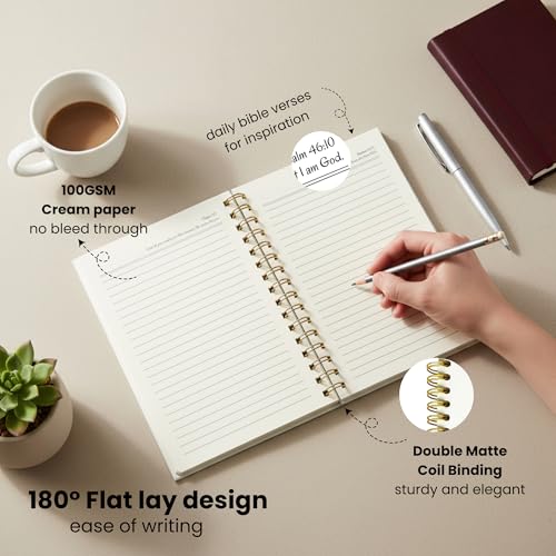 ilohaus Bible Journal for Women, Prayer Journal with Lined Pages, Hardcover - color: Philippians 4:13
