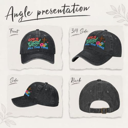 Religion Christ Christian Jesus Baseball Cap for Men Women Adjustable Retro Washed Golf Dad Caps Funny Graphic - color: God is Good All the Time Christ