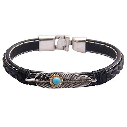 GelConnie Punk Leather Cuff Bracelet Adjustable Straps Wrap Bracelets Arm Armor Cuff Gothic Leather Wristbands for Men, Women - color: MLPB050