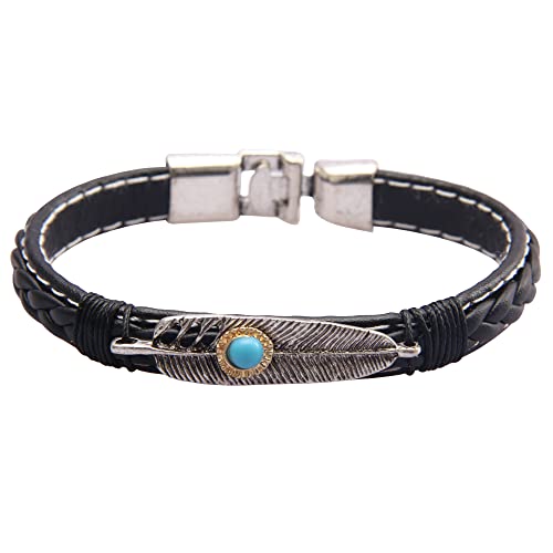 GelConnie Punk Leather Cuff Bracelet Adjustable Straps Wrap Bracelets Arm Armor Cuff Gothic Leather Wristbands for Men, Women - color: MLPB050