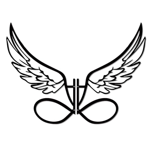 DUOOLN Angel Wings Metal Wall Decor Art, Abstract Butterfly Sculpture-Black - color: Black - Angel's Wings Large