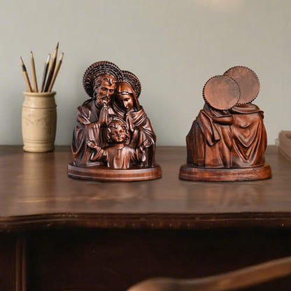 BGCarvedGrace Holy Family Wooden Statue - color: Holy Family, size: 4 Inch