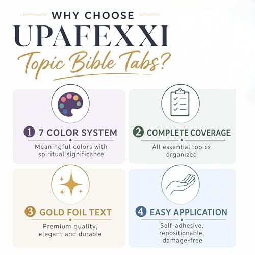 UPAFEXXI-Topic Bible Tabs(3D Gold Foil Embossed Lettering) - color: 180 Topics