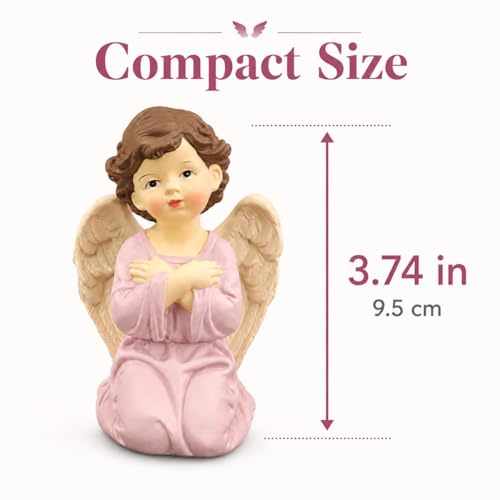 Praying Angel Figurine, Kneeling Guardian Angel Statue - size: 3.74"H