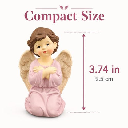 Praying Angel Figurine, Kneeling Guardian Angel Statue - size: 3.74"H