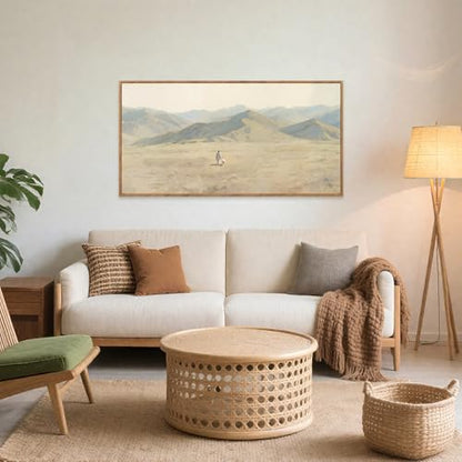 CHDITB Large Jesus with Lamb Landscape Framed Canvas Wall Art 40x20 Inch - color: Jesus Leaves The 99 Parable of The Lost Sheep, size: 40"L x 20"W