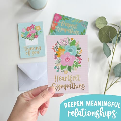 54 Sympathy Cards with Envelopes Bereavement Cards for Loss of Loved One - style: Floral Pastel 54 pcs
