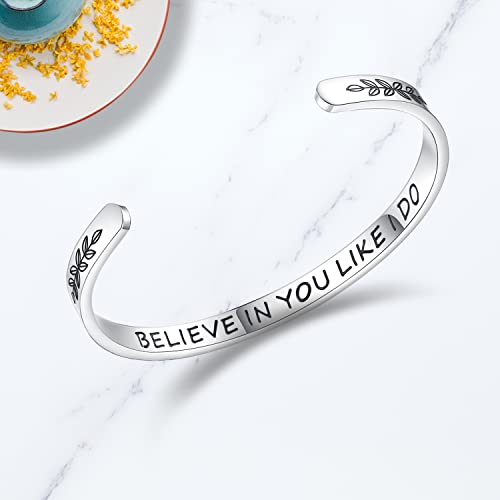 TONY & SANDY Cuff Bracelets for Women Teen Girls Best Friend Sister Mom Daughter Granddaughter Easter Birthday Mother's Day Christmas Stocking Stuffers for Teen Girls Women Jewelry - style: 1 - Believe in you like I do