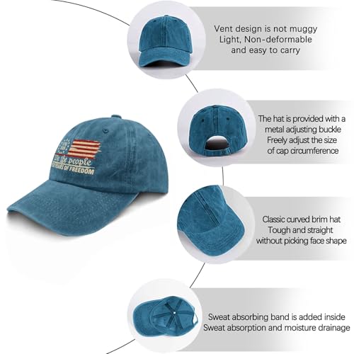 U.S. 250th Anniversary 250 Years Freedoms 1776-2026 Baseball Hats Funny - color: Cyan