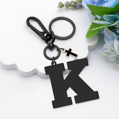 Dabihu Letter Keychain Christian Letter A-Z Alphabet Keyring for Backpack Handbag Alphabet Monogram Key Chain - color: K