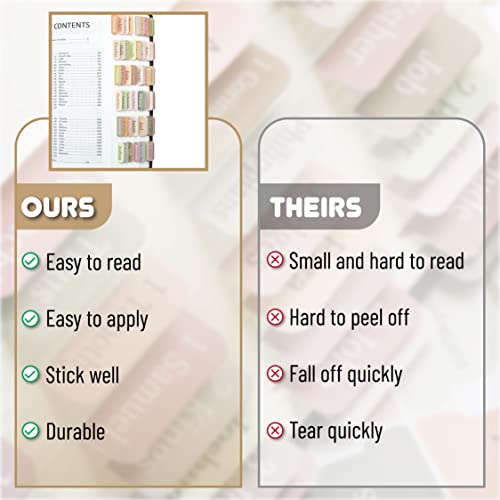 Mr. Pen- Bible Tabs, 75 Boho Theme Laminated Tabs for Women and Men - color: Boho