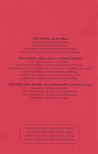 Latin-English Booklet Missal For Praying The Traditional Mass