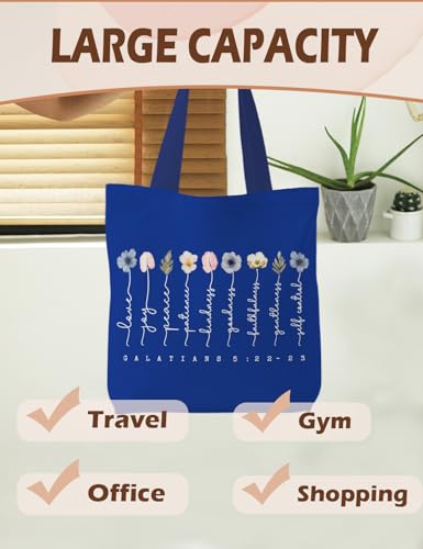 Bible Bags for Women, Christian Tote Bag, Gifts for Christian Women - color: Navy