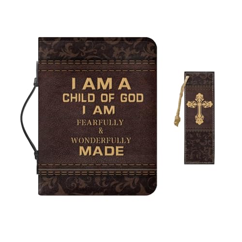 Bible Cover Case for Women Men Large Size Bible Holder with Bookmark Bible Carrying Case ladies Bible Bag,Size M-2XL - color: Brown Flower Print, size: X-Large