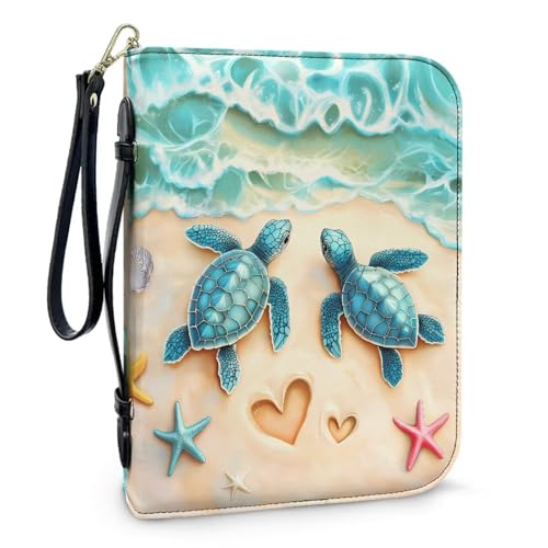 Bible Case for Women Men Large Size Bible Cover Case Book Sleeve Scripture Study Bible Carrier Bag,Size L-2XL - color: Beach Sea Turtle, size: Large