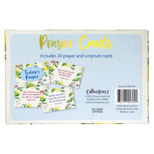 CrownJewlz Christian Bible Verse Prayer Cards, Garden Inspo Lemons & Birds - style: Garden Inspired Lemons & Birds