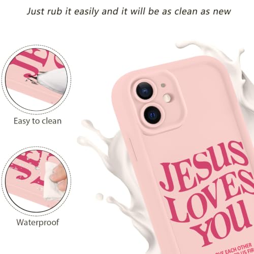 for iPhone 11 6.1'' 2 Pack Cute Christian Jesus Phone Case - color: Pink & Brown Jesus Faith Slogan, size: iPhone 11