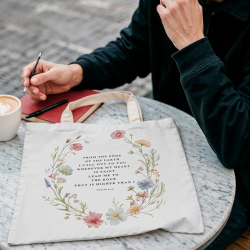 FBB Christian What's the Best that Could Happen Inspirational Tote Bag - color: Psalm 61:2 - Circle