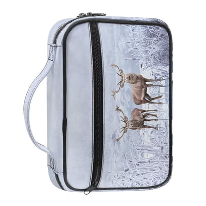 Bible Cover Church Carrying Book Case Polyester Bible Protective with Pen Slots and Zippered Pocket Customizable - color: Elk