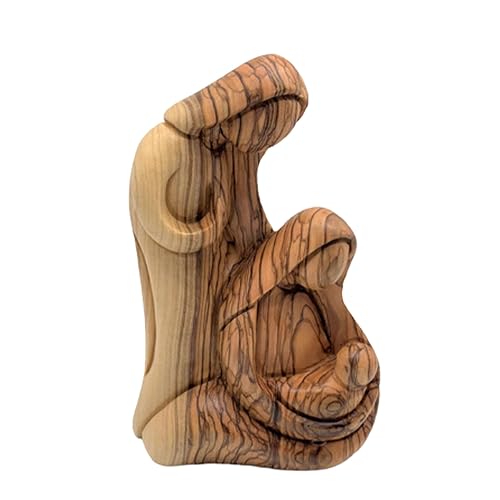 Holy Land Family Nativity Set, Large Statue of the Holy Family Figurine, Religious Home Décor, Olive Wood Holy Nativity, Handmade Nativity Home Décor Accent for Christmas - (8" x 5" x 1.7")