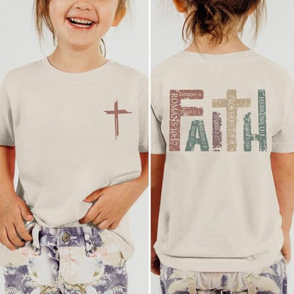Jesus Shirt for Girls Christian Faith Tshirts Kids Cute Bible Verse Graphic Tees Inspirational God Religious Clothes - color: Apricot, size: 9-10 Years