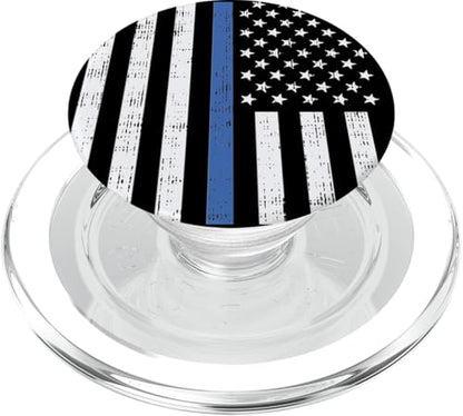 Thin Blue Line US Flag Police Officer Law Enforcement Gift PopSockets PopGrip for MagSafe - style: Magnetic PopGrip