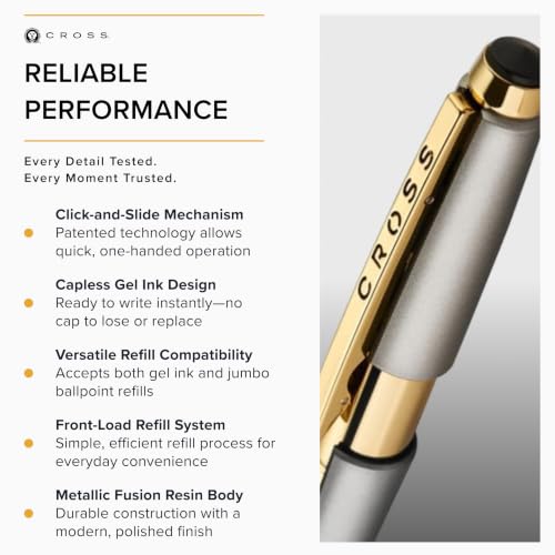 Cross Edge Sonic Titanium Selectip Rollerball Pen, Medium Point, Black Ink - color: Gold