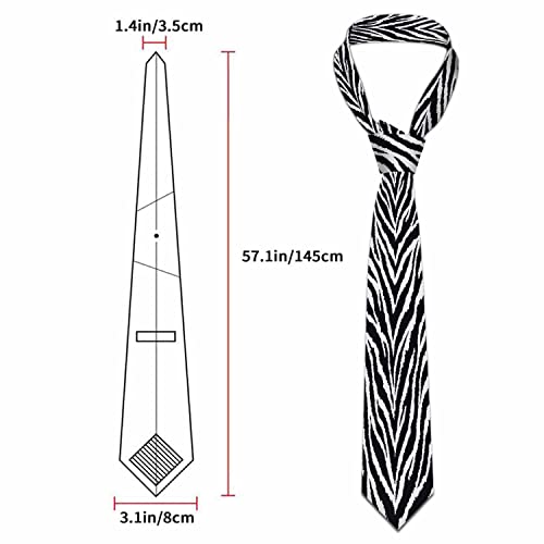 Black Dots Men's Neckties Retro Classic Circle Geometry Men's Tie for Mens Teens Business Work Casual Wedding Party - color: Zebra