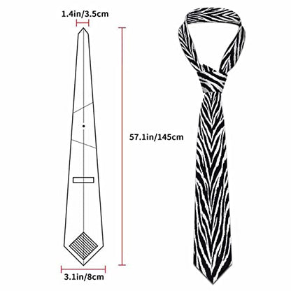 Black Dots Men's Neckties Retro Classic Circle Geometry Men's Tie for Mens Teens Business Work Casual Wedding Party - color: Zebra